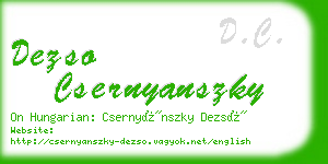 dezso csernyanszky business card